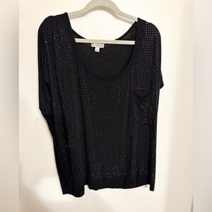 Live and let live black sparkly top 2x